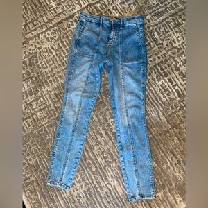 Paneled High-Waist Jeans